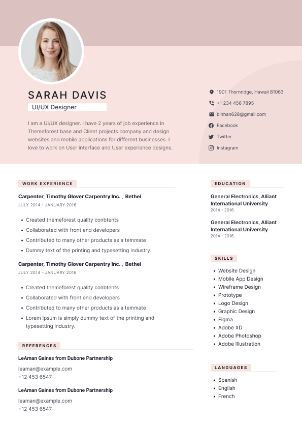 Resume Template Aurora